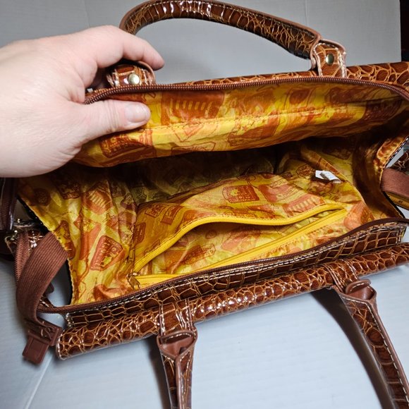 Samantha Brown black Crocodile Embossed Dowel Travel Carry on Trolley Sleeve - Picture 7 of 14